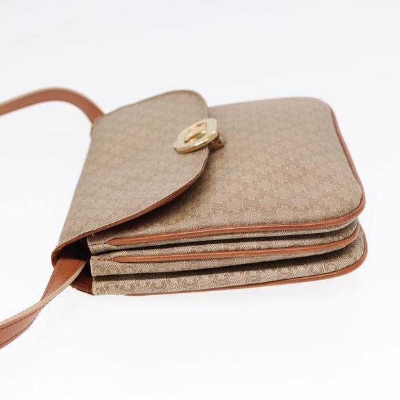 CELINE Macadam Canvas Shoulder Bag Beige Gold Auth 92094 - Picture 3 of 16